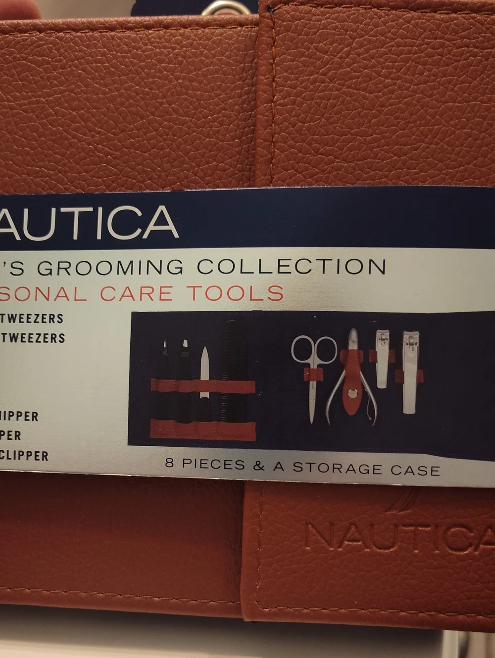 Nautica Men’s Grooming Set with Brown Travel Case